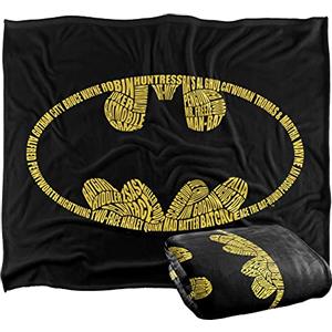 LOGOVISION Copriletto super morbido al tatto con logo Batman, 152 x 127 cm