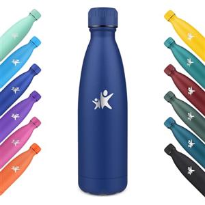 KollyKolla Borraccia Termica 750ml, Bottiglia Acqua in Acciaio Inox, Borracce Termiche, Riutilizzabile, Termos senza BPA, Bottiglia Termica Metallo per Sportiva, Scuola, Palestra, Viaggi - Blu Scuro