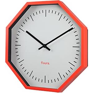 Fisura "FISURA - Orologio da parete originale ottagonale originale. Orologio da cucina moderno. Orologio da parete al neon. 30 centimetri di diametro. ABS e vetro. 1 batteria AA. "