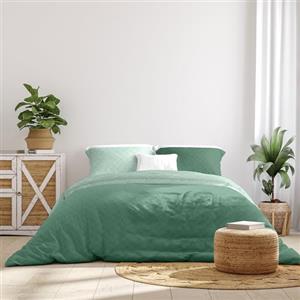 Ruggeri - Parure Copripiumino Matrimoniale | 100% Morbida Microfibra Stampata di Alta Qualità - Collezione Everyday (Optical Verde Bottiglia, 2 Copripiumino 135x200cm + 2 Federe 80x80cm)