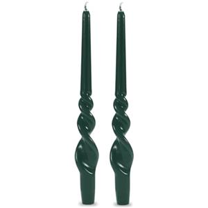 Cereria di Giorgio Set da 2 Candele da candelabro voluta laccata lavorazione artigianale - Home Decor Collection - Altezza 30 cm - Cereria Di Giorgio - Colore Verde Scuro