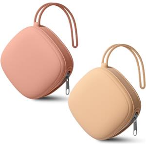 Aolso Porta Succhietto in Silicone, Piazza Lavabile Contenitore per Ciuccio, Custodia in Ciucci per Versatile e Igienico, Chiusura a Cerniera per Ciuccio, 2 pcs Portaciuccio Portaciuccio Silicone