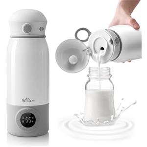 Bear Scaldabiberon portatile, scaldabiberon elettrico a riscaldamento rapido senza BPA, grande capacità di 500 ml per latte materno e acqua, per auto, campeggio e viaggi