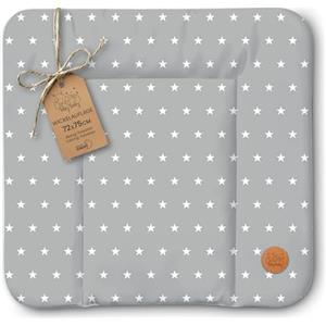 Totsy Baby Fasciatoio neonato 75 x 72 cm - materassino portatile universale lavabile e impermeabile su cassettiera lavatrice e tavolo cuscino da viaggio tappetino materasso Grigio con stelle