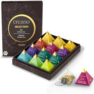 Creano Set Regalo Tisane Biologiche Premium "Organic Herbal Tea" - 12x Piramidi in 9 Varietà | Infusi alle Erbe e Frutta, Confezione Regalo Elegante - 30g - NUOVO 2024*