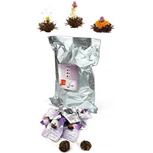 Creano 36 Fiori di Tè Nero che Sbocciano in Confezione Grande - Set Bulk - Tè aromatico di Alta Qualità per Regalo