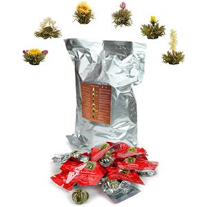 Creano 36 Fiori di Tè Bianco che Sbocciano in Confezione Grande - Set Bulk - Tè aromatico di Alta Qualità per Regalo