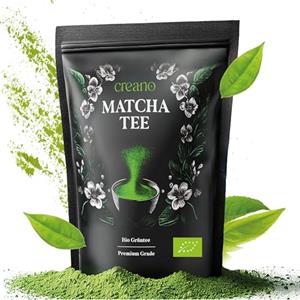 Creano Tè Matcha Biologico 100 g - Qualità Premium, Ideale per Bere, Latte Matcha, Frullati e Bubble Tea - Novità 2024*