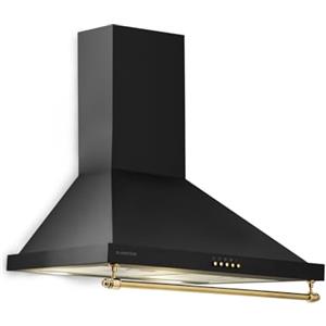 KLARSTEIN Cappa da parete Klarstein Montblanc, cappa aspirante/ricircolo, 3 livelli, cappa a camino con potenza di scarico max.: 610 m³/h, montaggio a parete, larghezza: 60 cm, nero
