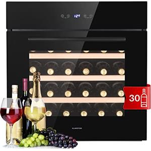 KLARSTEIN Cantinetta Vino Refrigerata a Zona Singola per Interno/Esterni, Frigo Bar, Cantina Vino con Vetrina, Mini Frigo con Protezione UV, Frigorifero Piccolo Touch Control 5-10°C 30 Bottiglie
