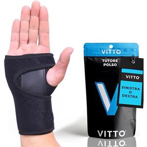 VITTO Tutore Polso - Polsiera per Sollievo dal Dolore per Tunnel Carpale, Slogature, Tendinite e Artrite (Sinistra, S/M)