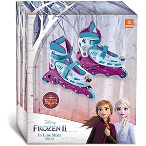 Mondo Toys - Design Frozen II In Line Skates - pattini in linea regolabili - Ruote PVC - roller bambino / bambina - Size M / mis. 33/36 - 28314