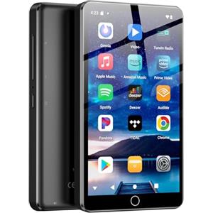 Fanvace Lettori MP3 144GB con Bluetooth WiFi, lettori MP4 da 2000mAh con schermo touchscreen da 4" e altoparlante, lettori musicali MP3 con sistema operativo Android 13, Spotify, Audible, Play Store (Black)