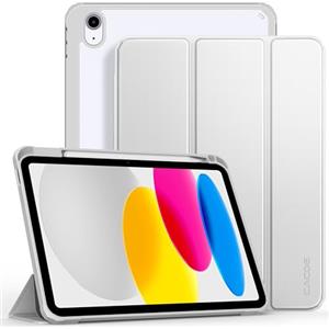 CACOE Cover Compatibile con iPad A16 11a Generazione Retro Trasparente | Custodia Compatibile con iPad A16 11 2025 / iPad 10a Generazione 10.9 2022 (A2757/A2777) con Portapenne,Argento