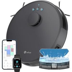 LEFANT M1 Gen1 Robot Aspirapolvere Lavapavimenti con Mappatura, 200 Min, Navigazione Laser dToF, 4000mAh, 4000Pa, Slim, Ideale per Peli Animali, Grigio