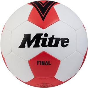 Mitre Final Pallone per calcio ricreativo, ottimo per bambini, regalo di calcio, bianco/rosso bib, 3