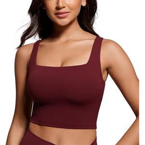 CRZ YOGA Butterluxe Donne Piazza Collo Palangaro Reggiseno Sportivo - Yoga Imbottito Ritaglia Cisterna Cime Merlot Rosso 46