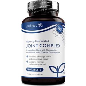 Nutravita Glucosamina Condroitina con Vitamina C + Vitamina D + MSM - 180 Compresse per 6 Mesi - Glucosamine Complex per Joint Care - Integratore per Uomini e Donne di Nutravita