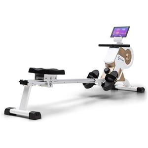 Capital Sports Vogatore Professionale Pieghevole per Casa, Rowing Machine 13L Magnetico con Monitor LCD, Vogatore ad Acqua Fitness da 80cm con Ruote per Pavimento