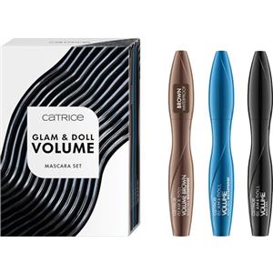 Catrice Glam & Doll Volume Mascara Set 01 Turn Up The Volume!, set da 3 pezzi, mascara waterproof & classico, volume & definizione, nero & marrone
