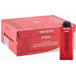 Tavernello Classico Vino Rosso d'Italia, Vino Equilibrato e Profumato, 11% Vol, Confezione con 48 Brik da 250 ml