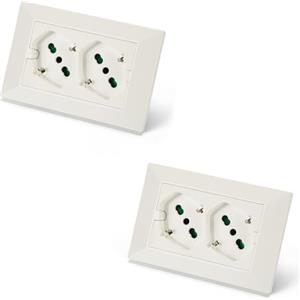 FANTON 42100-B2 set di 2 pz Multipresa universale da incasso OPERA/PLA doppia presa bipasso schuko 2P+T 16A precablata per scatola a 3 moduli
