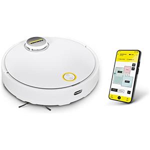 Karcher Kärcher RCV 3 Robot Aspirapolvere Lavapavimenti - Controllo tramite app, Navigazione laser LiDAR, Mappatura stanza e ostacoli, 2500 Pa, Autonomia di 120 min, Adatto a pavimenti duri e tappeti