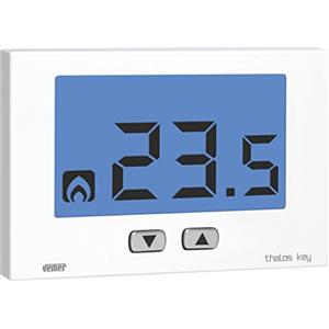 VEMER VE720900 THALOS KEY - Termostato da Parete con Display LCD, Alimentazione 230V, Bianco