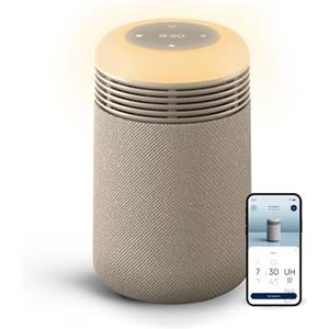 BLUEAIR Mini Restful Purificatore d'Aria per Camera da Letto con Sveglia Sunrise, Luce del Risveglio e Filtro HEPASilent™ - Purifica l'Aria, Favorisce il Ritmo Circadiano - USB-C, App, Colore Beige