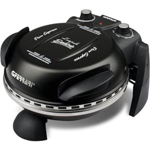 G3 Ferrari G1000610 Pizza Express Delizia, Forno Pizza, 1200 W, Termostato regolabile 400°C, Pizza fragrante in 5 minuti, Doppia resistenza riscaldante, Ricettario e Palette inclusi Nero