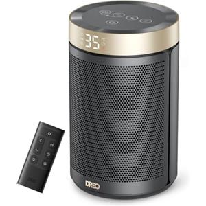 Dreo Termoventilatore a risparmio energetico, 34 dB, silenzioso, 1500 W, in ceramica PTC, termostato, protezione da surriscaldamento e ribaltamento, timer 12 ore, riscaldamento elettrico per camere da