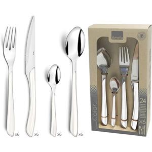 Amefa Eclat- Servizio di posate, Acciaio inox, 24 pezzi