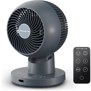 Rowenta Turbo Swift Compact, Ventilatore da Tavolo Silenzioso a 3 Modalità e 12 Velocità, con Modalità Silent Night, Oscillazione Multidirezionale, QV5041F0