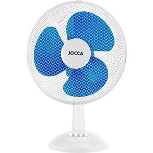 Jocca - Ventilatore da tavolo diametro 30 cm/potenza 45 W / 3 velocità / 3 pale/sistema di oscillazione, testa inclinabile (blu)