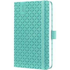 SIGEL J6102 Agenda settimanale Jolie 2026-1 anno - circa A6 - Aqua Green - 2 pagine - 1 settimana - copertina rigida - 80 g/m² - verde petrolio - 174 p. - certificazione FSC