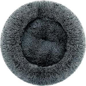 Record - Cuccia Batuffolo Ciambella per cani e gatti. Lettino per animali con base antiscivolo, impermeabile e lavabile. Cuscino rotondo misura diametro 50 x 25h, colore Antracite