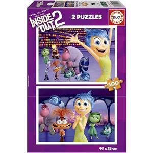 Educa - Set di 2 Puzzles per Bambini con 100 Pezzi | Inside out 2. A Partire da 6 Anni (20100)
