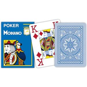 MODIANO Texas Poker 4 Jumbo Index azzurro - Carte da gioco Texas Poker 300488