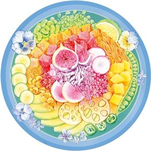 Ravensburger - Puzzle Circolare Poke bowl, Collezione Circle of Colors 500 Pezzi, Idea regalo, per Lei o Lui, Puzzle Adulti