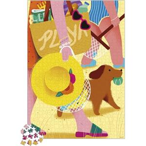 Janod Puzzle 1000 pezzi Adulti Adolescenti Bambini, Gita in spiaggia, Sviluppa la pazienza e la destrezza, Produzione europea, inchiostri vegetali e certificato FSC, Da 8 anni, J02524