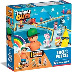 Clementoni Guys-180 Pezzi Bambini 7 Anni, Puzzle Personaggi Stumble Guys Videogioco, Gaming, Made In Italy, 29323, Multicolore