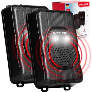 PATTLER Dissuasore Anti Martora per Auto con Luce - Alimentazione con Batteria Auto 12V, Batteria AA o USB - Protezione Ultrasuoni Contro Le Martore per Auto, Giardino, Soffitta - 2PZ
