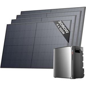 EF ECOFLOW ECOFLOW Stream Ultra X Centrale elettrica da balcone da 3,84 kWh con microinverter +4 Pannelli 520W, ingressi solari da 2,8 kW|4 MPPT, Dual AC 1,2 kW, 6000 Cicli, espandibile da 23 kWh, TOU, AI