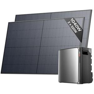 EF ECOFLOW ECOFLOW Stream Ultra X Centrale elettrica da balcone da 3,84 kWh con microinverter +2 Pannelli 520W, ingressi solari da 2,8 kW|4 MPPT, Dual AC 1,2 kW, 6000 Cicli, espandibile da 23 kWh, TOU, AI