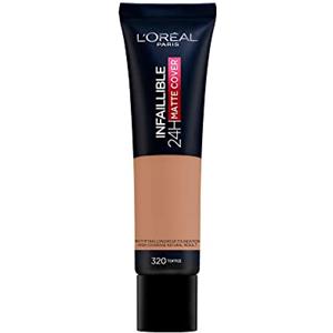 L'Oreal Paris L'Oréal Paris Fondotinta Infaillible 32H Matte Cover, Make-Up dal Finish Matte Copertura Totale sulla Pelle, 320 Caramel, 30 ml