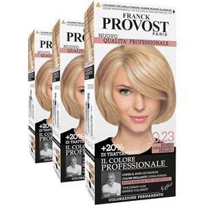 Franck Provost Tinta Permanente Riutilizzabile per Capelli con Trattamento di Bellezza Colorazione Professionale Copertura Ottimale Lunga Durata Colore 10.23 Biondo chiarissimo perlato - 3 Tinte