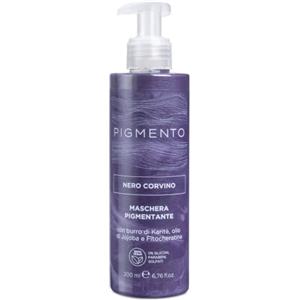 Capello point Pigmento, Maschera pigmentante, Trattamento Ravviva il Colore con Burro di Karité e Olio di Jojoba, Colore Capelli Nero Corvino, Nutre e Rende i Capelli Brillanti e Setosi, 200 ml
