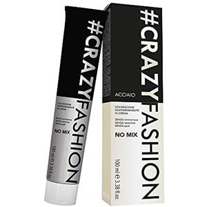 Capello point Crazy Fashion, Colorazione Semipermanente in Crema, Senza Ammoniaca, Resorcina e PPD, Durata da 6 a 8 Shampoo, Tinta per Capelli Temporanea, Colore Acciaio, 100 ml