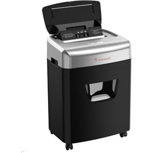 Bonsaii Distruggidocumenti da 120 fogli con alimentazione automatica, taglio a particelle P-4, estremamente silenzioso con 62 dB, contenitore da 23 litri e 4 ruote, trituratore a microtaglio