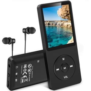 AGPTEK Lettore MP3 Classico 16 GB, Fino a 70 Ore di Autonomia, Schermo da 1,8 Pollici, Design Compatto e Portatile, Riproduzione Musicale HiFi senza Perdite, Espandibile fino a 128 GB con Scheda TF